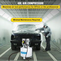 Pystymallinen öljytön paineilmakompressori 40 L kuparimoottori 850 W 58 dB