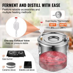 Tislain 50 L ruostumaton teräs kotitislaukseen kuparikierukalla ja väliastialla