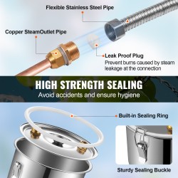 Tislain 50 L ruostumaton teräs kotitislaukseen kuparikierukalla ja väliastialla