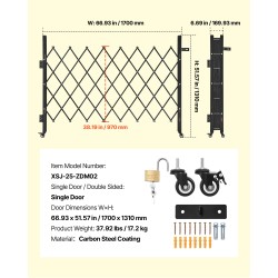 Taitettava teräsportti 170 × 131 cm lukittavilla 360° pyörillä sisäänkäynneille ja autotalliin