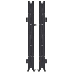 Kaksinkertainen taittuva teräsinen turvaportti 370 x 160 5 cm lukittavat 360 kääntyvät pyörät