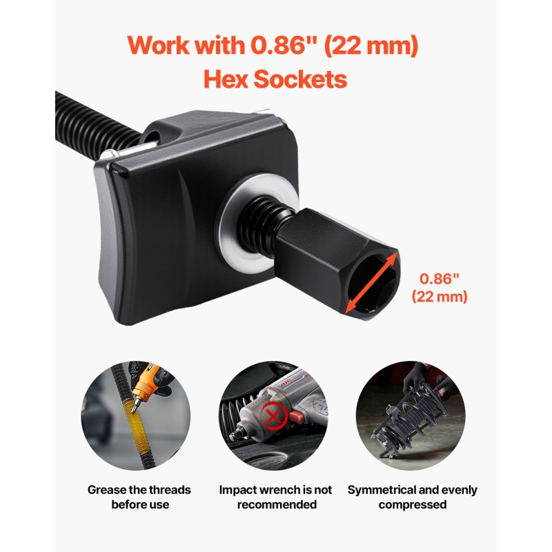 Kierrejousipuristinsarja 2 kpl raskaan käytön 265 mm 1200 kg autoihin ja moottoripyöriin