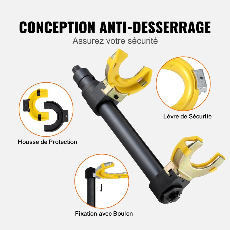 Macpherson-tyyppinen jousipuristin 45 teräs karkaistu kierrevarsi vaihdettavat haarukat keltainen suojaholkki kantolaukku