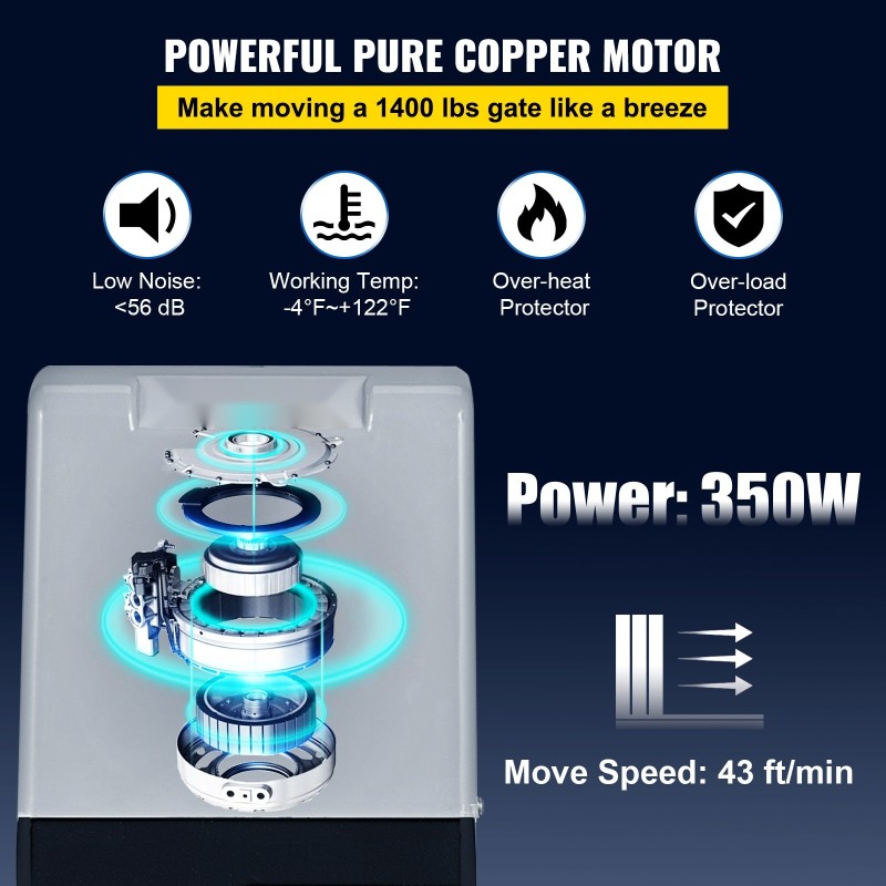 Automaattinen liukuportin avaaja 370 W kuparimoottori 600 kg 12 m kauko-ohjauksella