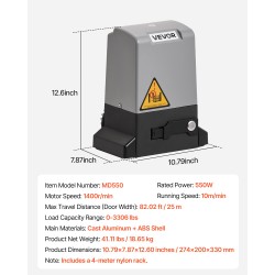 Liukuportin sähköinen avaaja 550W kuparimoottori nylonhammastanko 25 m 1500 kg