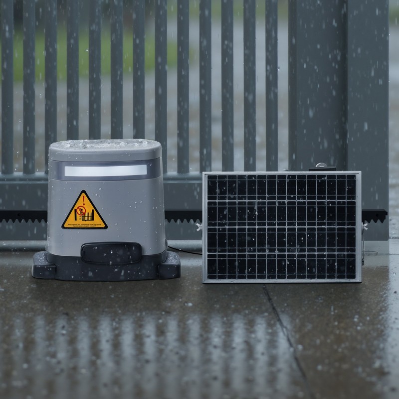 Aurinkokäyttöinen liukuportin avaaja 280 watin enintään 20 metriä 816 kilogrammaa 2 kaukosäädintä