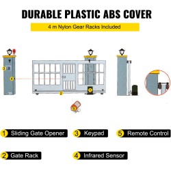 Automaattinen liukuportin avaaja 1800 kg 12 m 750 W 4 kaukosäädintä