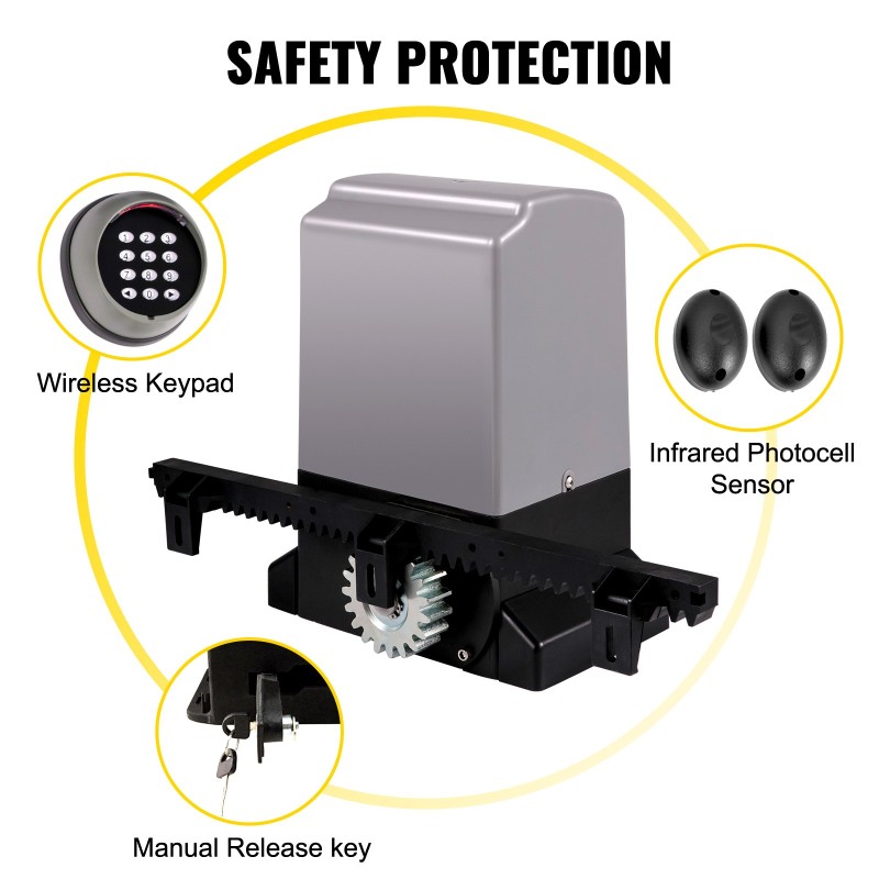 Automaattinen liukuportin avaaja 1800 kg 12 m 750 W 4 kaukosäädintä