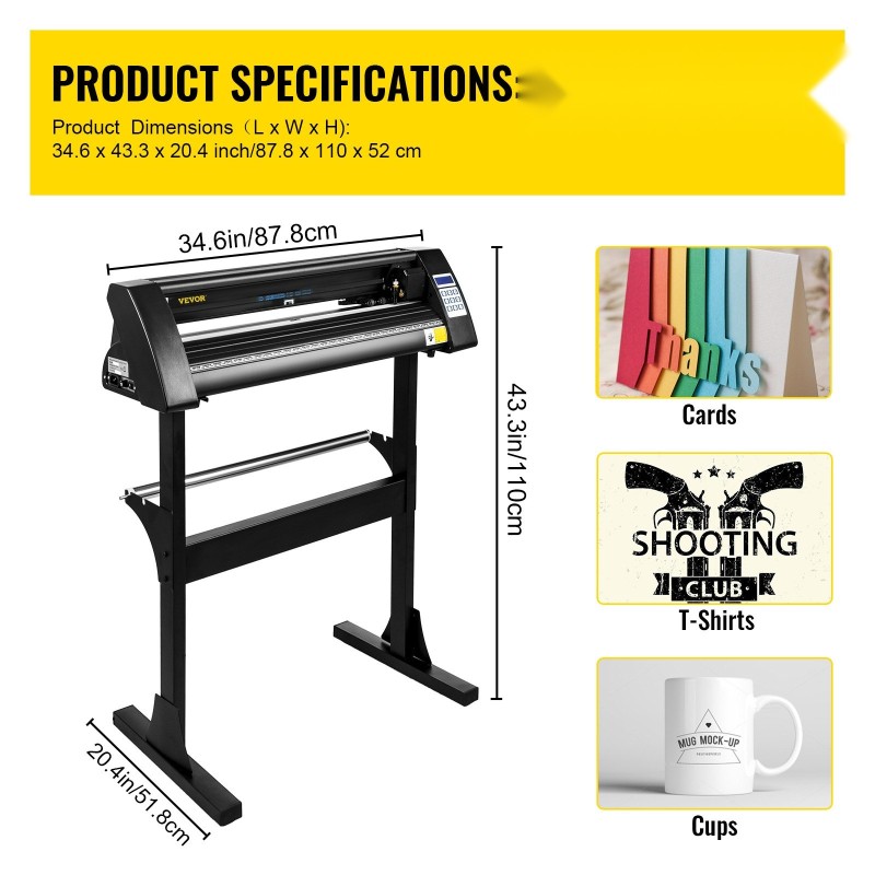 Vinyylileikkuri alumiini 720 mm materiaalinsyöttö 630 mm leikkuuleveys askelmoottori lattiateline