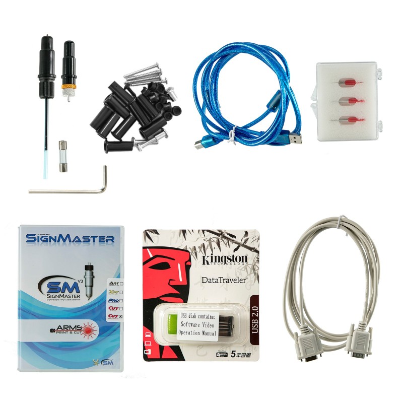 Vinyylileikkuri alumiini 720 mm materiaalinsyöttö 630 mm leikkuuleveys askelmoottori lattiateline