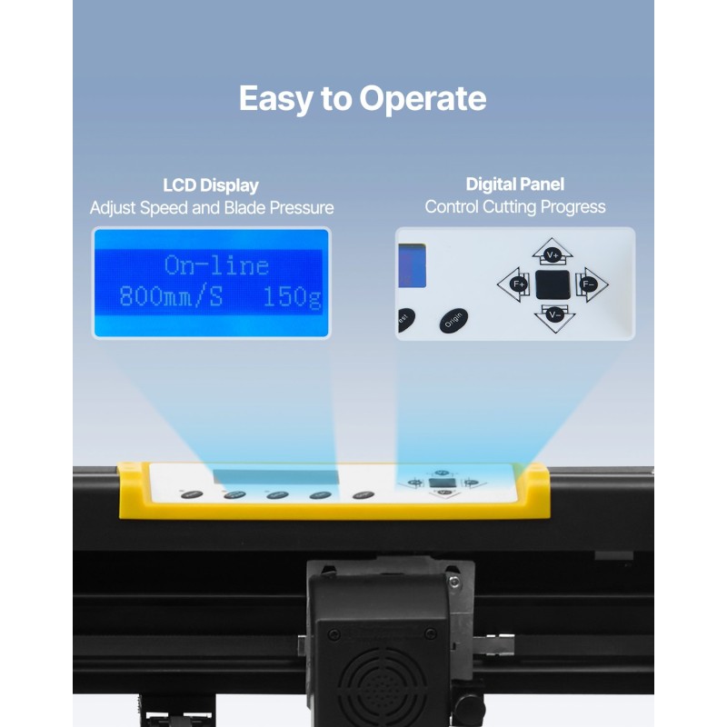 Vinyylileikkuri 870 mm syöttöleveys 780 mm leikkuualue automaattinen kontuurileikkaus 3 terää