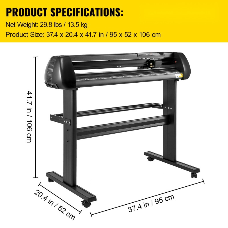 Vinyylileikkuri ja piirturi 28-tuumainen lattiatelineellä säädettävä leikkauspaine ja leikkausnopeus