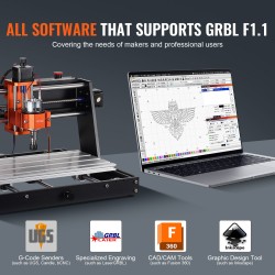 3-akselinen CNC-jyrsin ja kaiverruskone 300x200x72 mm 120 W
