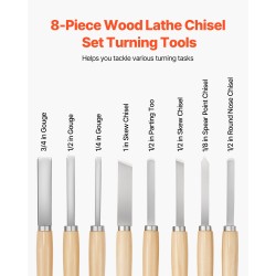 Sorvitalttasetti 8-osainen hiiliterästerillä 2 viistotalttaa 3 kuppitalttaa Oxford-kankainen laukku