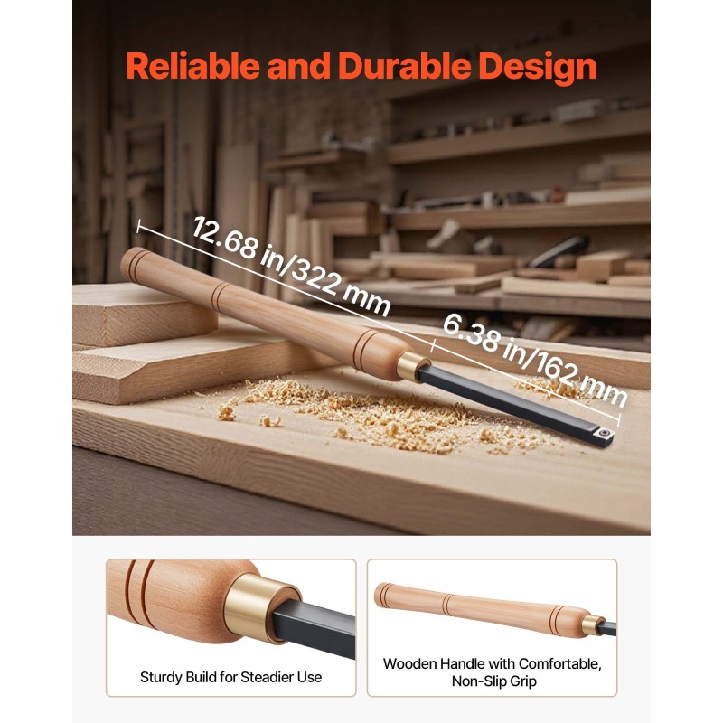 4-osainen puun sorvaussarja kovametallikärjillä puukahvoilla puulaatikolla karkea viimeistely ontto sorvaus