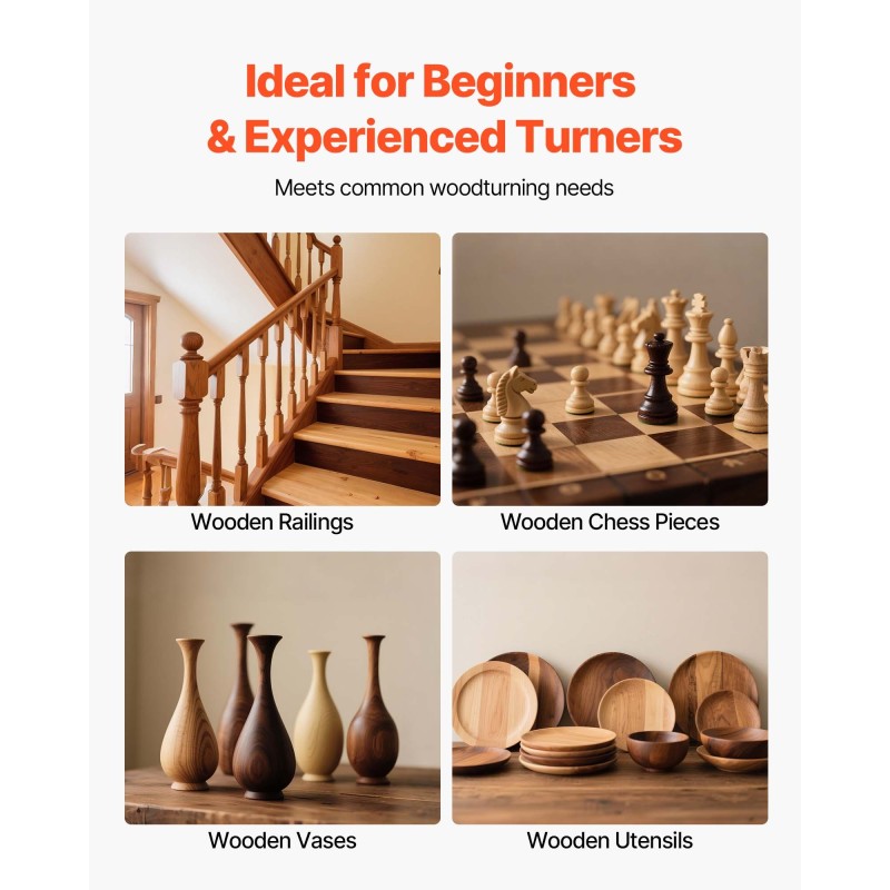 6-osainen puusorvan työkalusarja kovametalliterillä puukahvoilla ja puisella säilytyslaatikolla