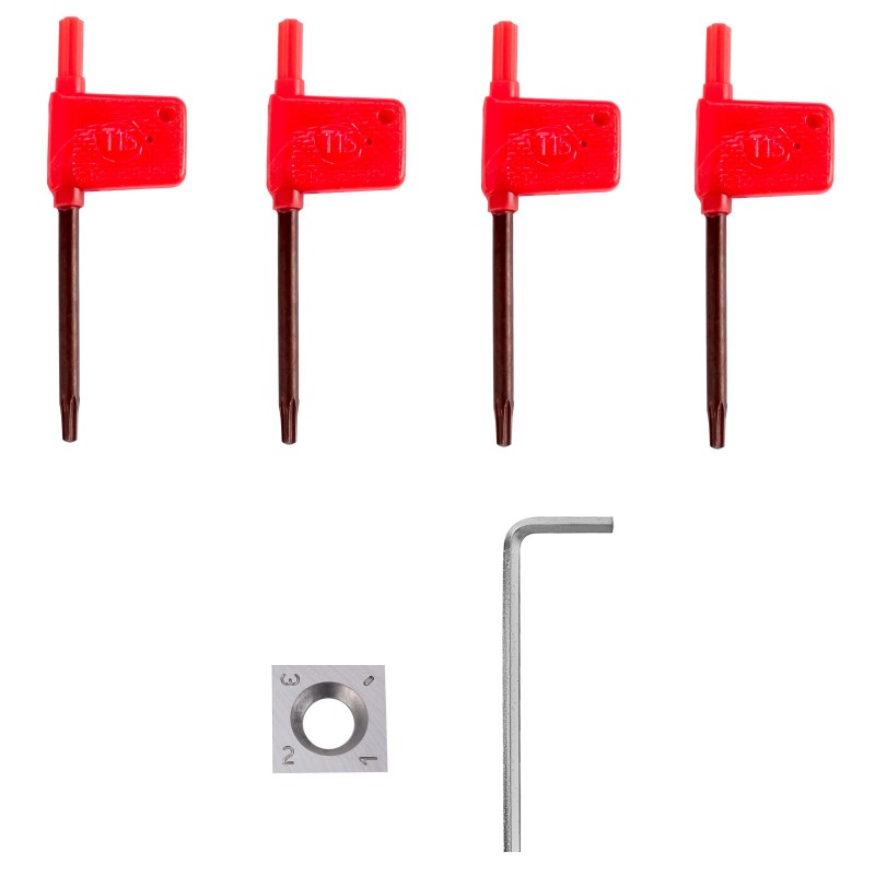 Puunsorvaustyökalusarja 4-osainen kovametalliterillä alumiinikahvalla kahva 295 mm varsi 250 mm