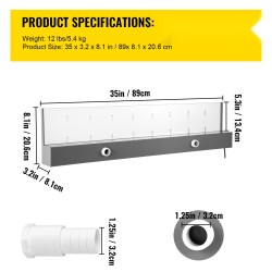 Akryylinen vesiputousallas 89x20x8 cm LED-valonauha 17 väriä kaukosäädin