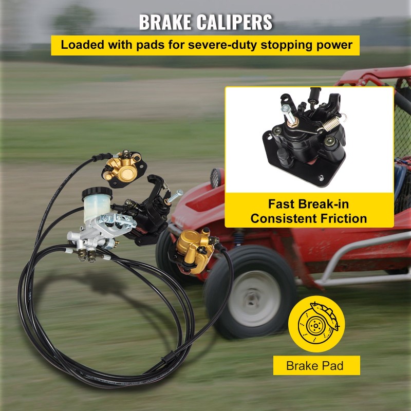 Hydraulinen jarrusarja karting-autoon alumiinipääsylinterillä kolmella teräslevyllä 150cc-malleihin