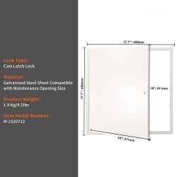 Tarkistusluukku galvanointiteräslevystä 413x413 mm seinään tai kattoon kamlukolla