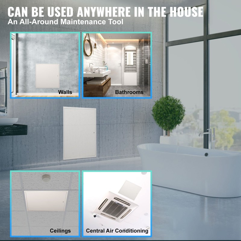 Huoltoluukku sinkitty teräslevy 613x613 mm kipsilevyseinille ja katoille