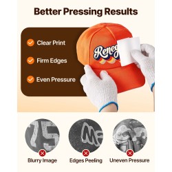 Lippalakkien lämpöprässi 4 vaihdettavaa kaarevaa lämmitysalustaa teflonpinnoitettu lämpölevy digitaalinen ajastin