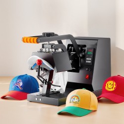 Lippalakkien lämpöprässi 4 vaihdettavaa kaarevaa lämmitysalustaa teflonpinnoitettu lämpölevy digitaalinen ajastin