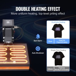 Lämpöprässi 38 x 38 cm Teflon-pinnoitettu 1200W silikonipehmuste tekstiilien siirtokuvapainatukseen