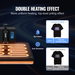 Lämpöprässi 40,6x61 cm teollisuuslaatuinen kannellinen Teflon-pinnoitettu tekstiileille