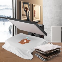 Lämpöprässi 40,6x61 cm teollisuuslaatuinen kannellinen Teflon-pinnoitettu tekstiileille