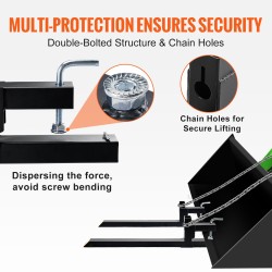 Trukkipiikit kauhaan kiinnitettävät 907 kg kantavuus 760 mm piikin pituus