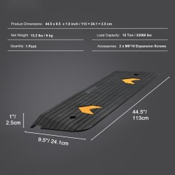 Kuminen kynnysramppi 113x24,1x2,5cm 1kpl 15t kantavuus pyörätuoleille