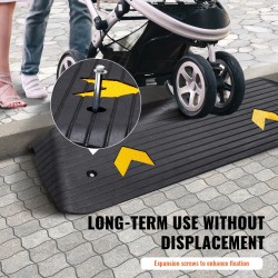 Kynnysluiska kierrätetystä kumista 5 cm korkea 15 tonnin kantavuus