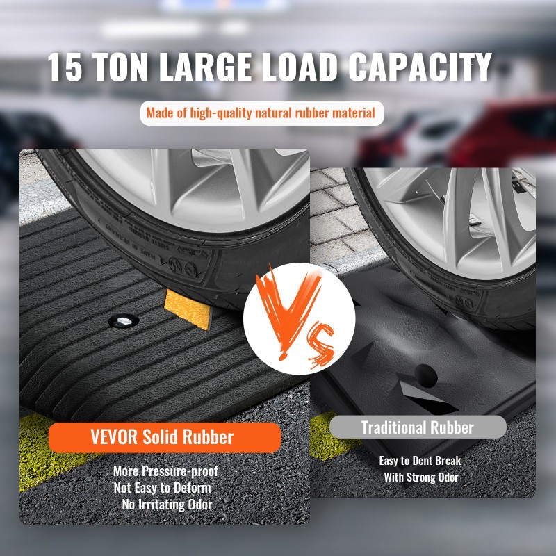 Luonnonkuminen kynnyramppi 7,6 cm korkeus 1 kanava 15 tonnia pyörätuoleille