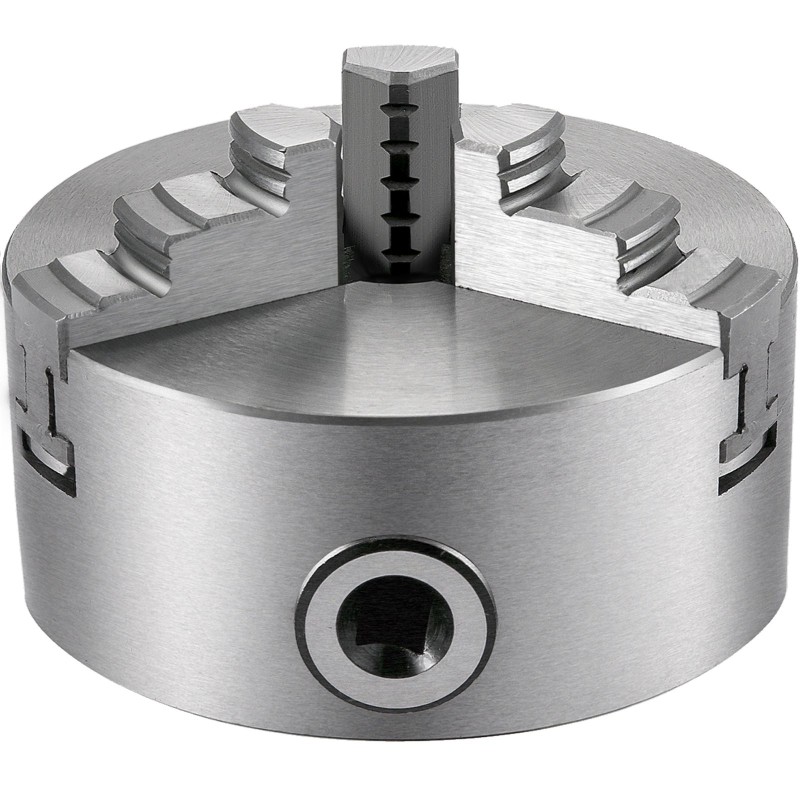 3-leukainen itsekeskittyvä sorvin istukka valurautarunko 125 mm karkaistut teräsleuat