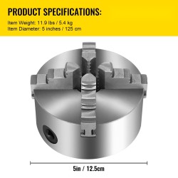 Sorvin istukka nelileukainen itsestään keskittävä valurautainen runko 125 mm teräsleuat