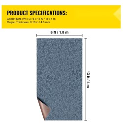 Merimatto polyesterikuitu kuminen tausta 1,8 x 4 m harmaa sisä ja ulkokäyttöön