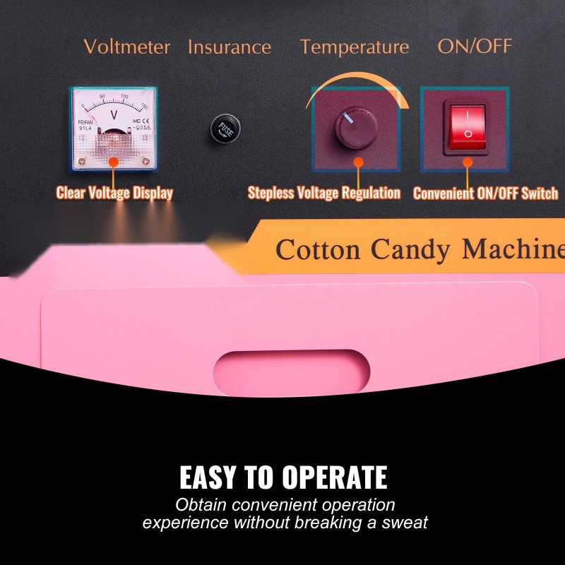 Hattarakone kärrymalli suojakuvulla 1000W ruostumaton teräs 2 unssin kulho ammattikäyttöön