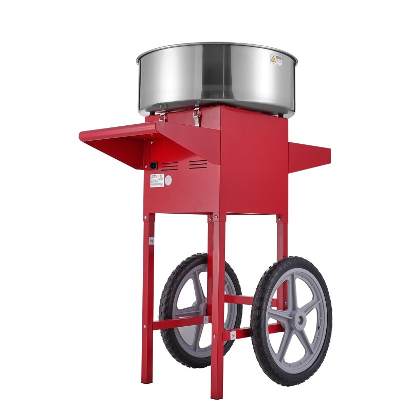 Sähköinen hattarakone vaunulla 1000W ruostumaton teräskulho punainen kotiin ja juhliin
