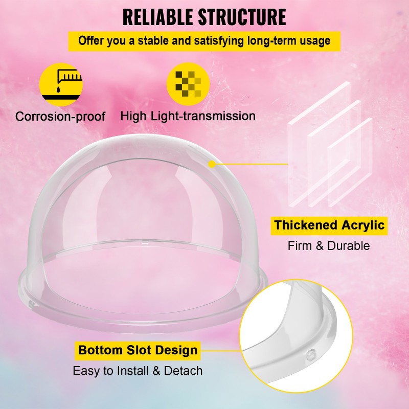 Hattarakoneen suojakupu akryyli läpinäkyvä 53,5 cm halkaisija annosteluaukolla