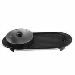 Sähköinen kaksitoiminen pöytägrilli ja keittoastia 2 5 litran erillisellä lämpötilansäädöllä