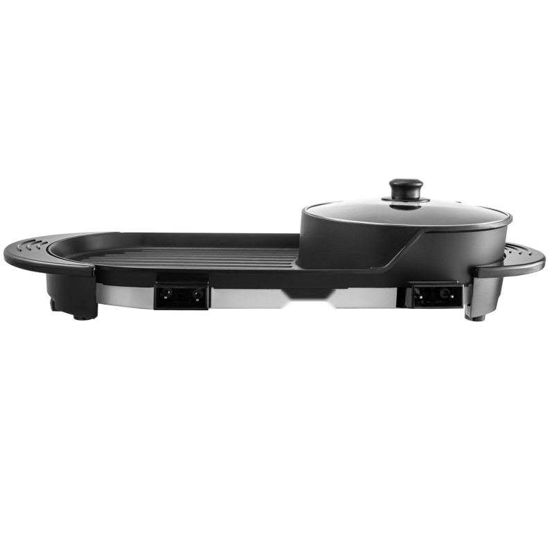 Sähköinen kaksitoiminen pöytägrilli ja keittoastia 2,5 litran erillisellä lämpötilansäädöllä