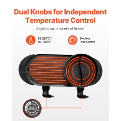 Sähköinen keitto- ja grilliyhdistelmä 2200W 2,7 l tarttumaton erillisillä säädöillä