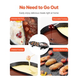 Sähköinen keitto- ja grilliyhdistelmä 2200W 2,7 l tarttumaton erillisillä säädöillä