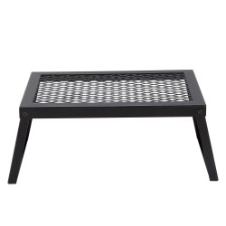 Taitettava nuotiogrilli teräs koko 458x305x205 mm kantavuus 6 kg retkeilyyn
