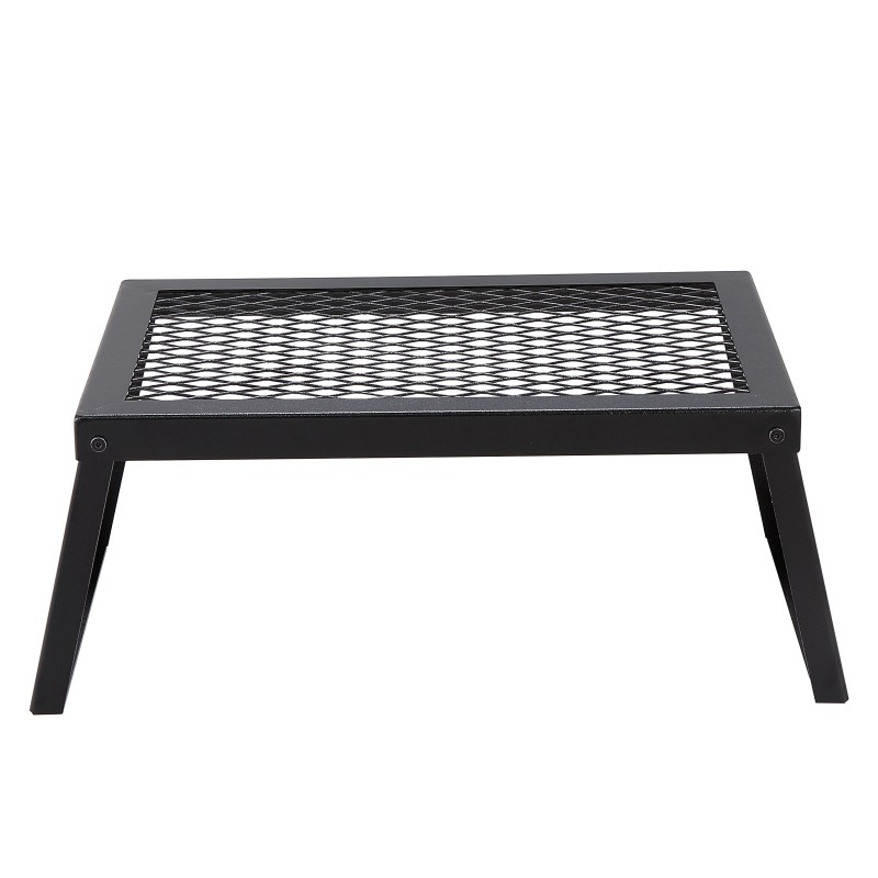 Taitettava nuotiogrilli teräs koko 458x305x205 mm kantavuus 6 kg retkeilyyn