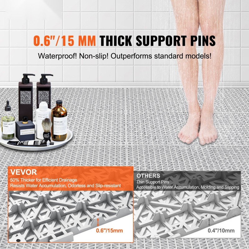 Viemäröintilaatat PVC toisiinsa lukittuvat 30 x 30 cm 12 kpl