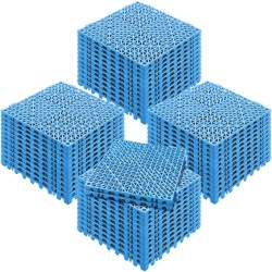 Toisiinsa lukittuvat pehmeät muovilattiamatot 30 x 30 cm 50 kpl sininen märkätiloihin