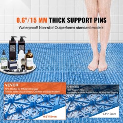 Kuivatusmatot pehmeä PVC 55 kpl 30 x 30 cm sininen