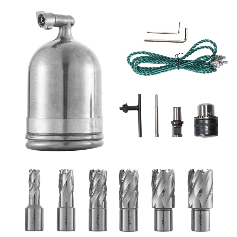 Magneettipylväsporakone 1100 wattia 12000 newtonin magneettivoima 40 millimetrin poraushalkaisija 6 onttoa poranterää